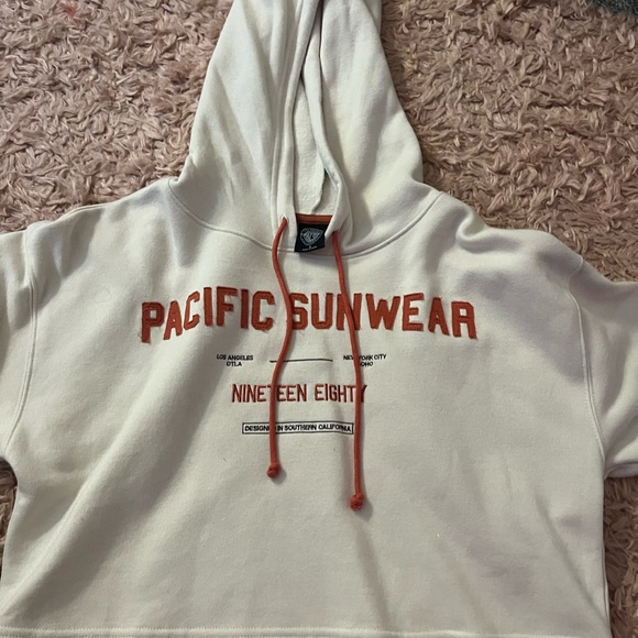 Pacific Sunwear Off-White Hoodie with Red Text - Picture 1 of 5